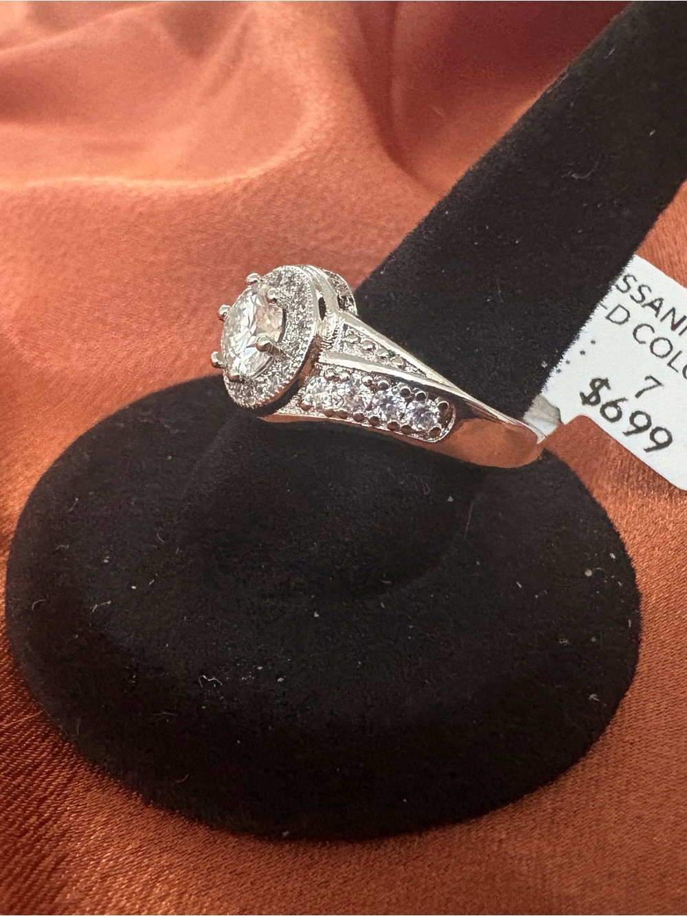 Round Moissanite Ring Size 7 GRA Certification - Picture 3 of 6